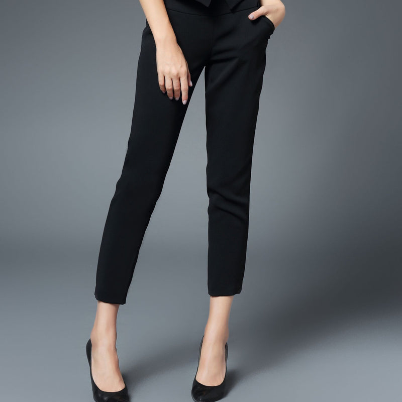 Women black 3 buttons high waist suit pants office formal wear, Women's  Fashion, Bottoms, Other Bottoms on Carousell